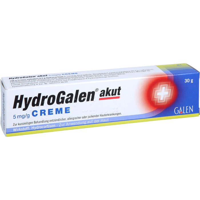 HydroGalen akut 5 mg/g Creme bei Hauterkrankungen mit Juckreiz, 30 g Crème