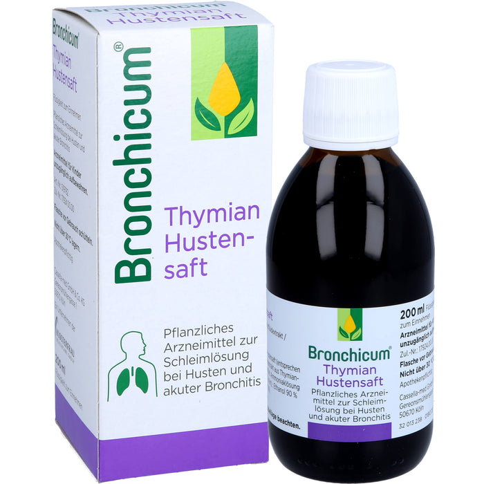 Bronchicum Thymian Hustensaft zur Schleimlösung bei Husten und akuter Bronchitis, 200 ml Lösung