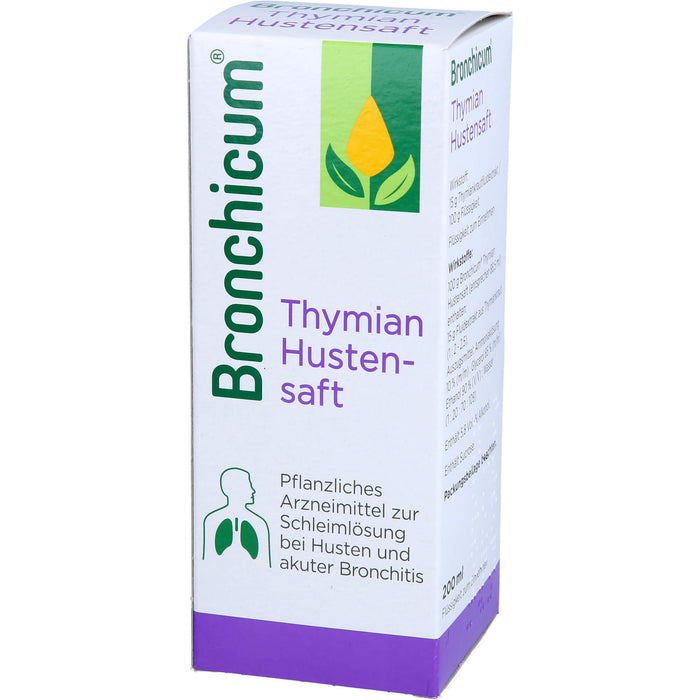 Bronchicum Thymian Hustensaft zur Schleimlösung bei Husten und akuter Bronchitis, 200 ml Lösung