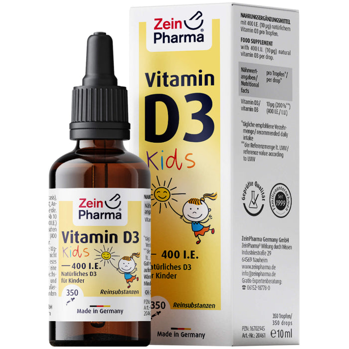 ZeinPharma Vitamin D3 Tropfen 400 I.E. Lösung, 10 ml Solution