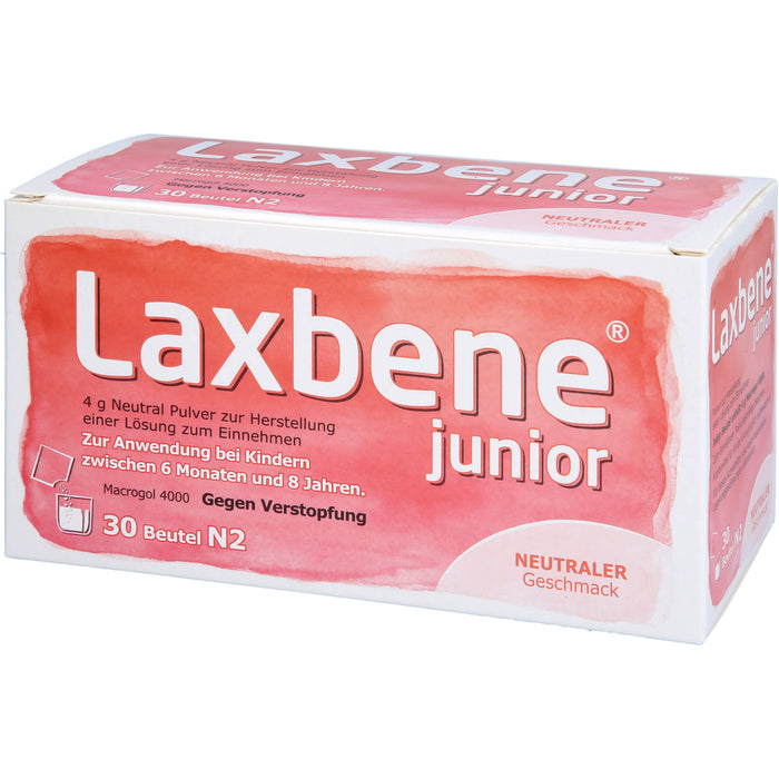 Laxbene junior 4 g Neutral Pulver zur Herstellung einer Lösung zum Einnehmen, Zur Anwendung bei Kindern zwischen 6 Monaten und 8 Jahren, 120 g Pulver