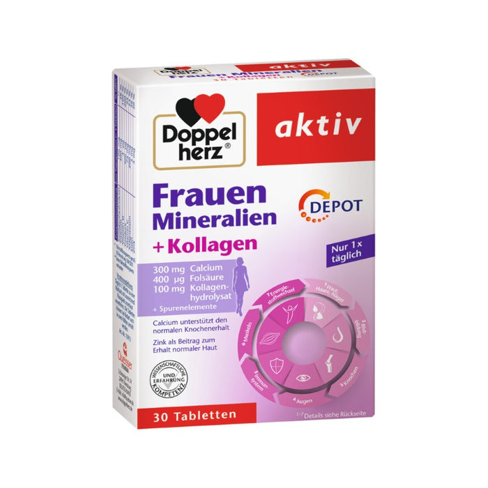 Doppelherz Frauen Mineralien + Kollagen Depot Tabletten, 30 pcs. Tablets