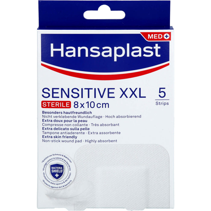 Hansaplast Wundverband Steril Sensitive 8x10cm, 5 St. Pflaster