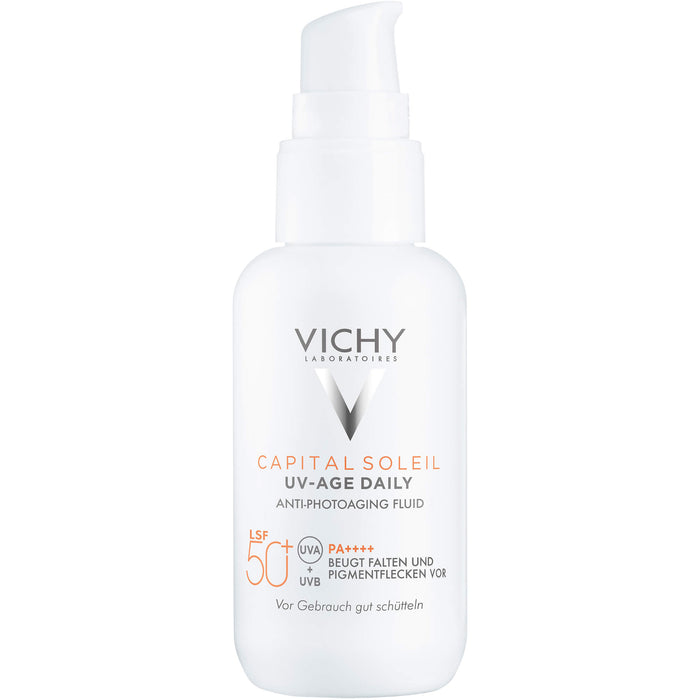 VICHY Capital Soleil UV-Age Daily LSF 50+ Fluid beugt Falten und Pigmentflecken vor, 40 ml Cream