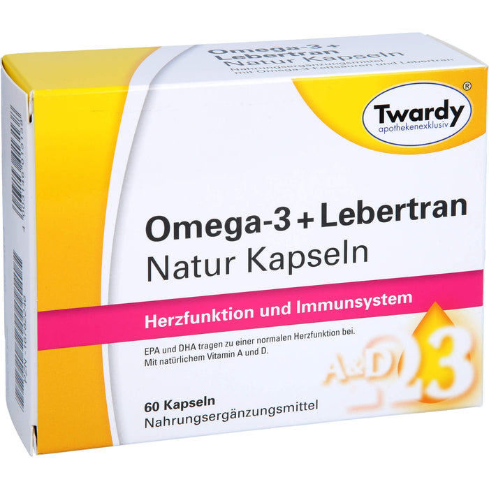 Omega-3 + Lebertran Natur Kapseln, 60 St KAP