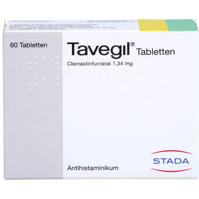 Tavegil Tabletten zur Symptomlinderung bei Heuschnupfen, Juckreiz und Nesselsucht, 60 pc Tablettes