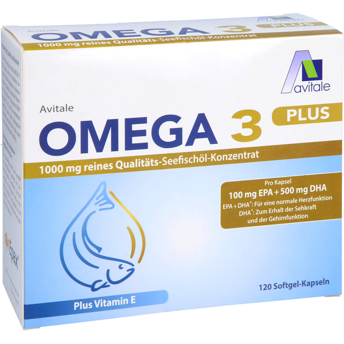 Omega-3 plus 1,000mg DHA 500mg/EPA 100mg + Vit. E, 120 St WKA