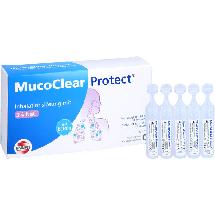 MucoClear Protect Inhalationslösung verflüssigt den Schleim in der Lunge, 20 pcs. Single dose containers