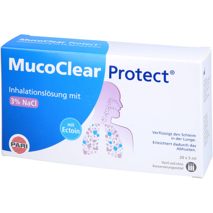 MucoClear Protect Inhalationslösung verflüssigt den Schleim in der Lunge, 20 pcs. Single dose containers