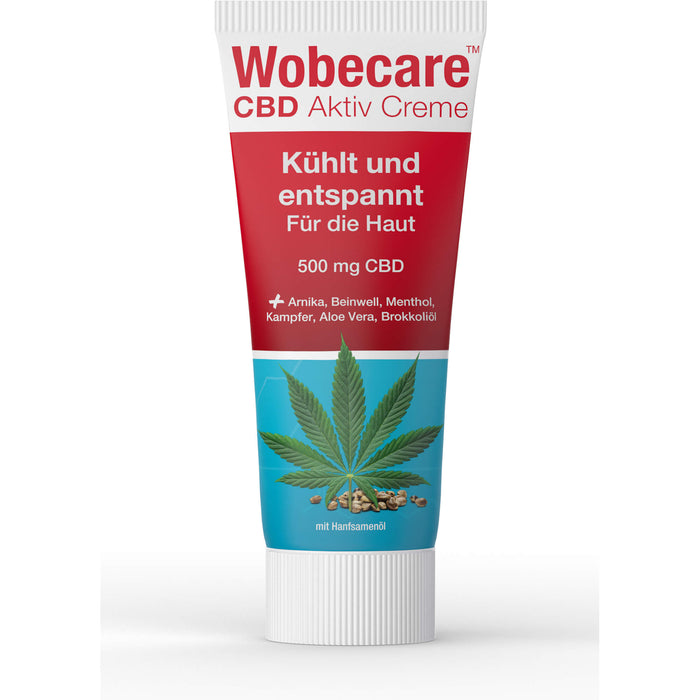 Wobecare CBD Aktiv Creme kühlt und entspannt für die Haut, 100 ml Cream