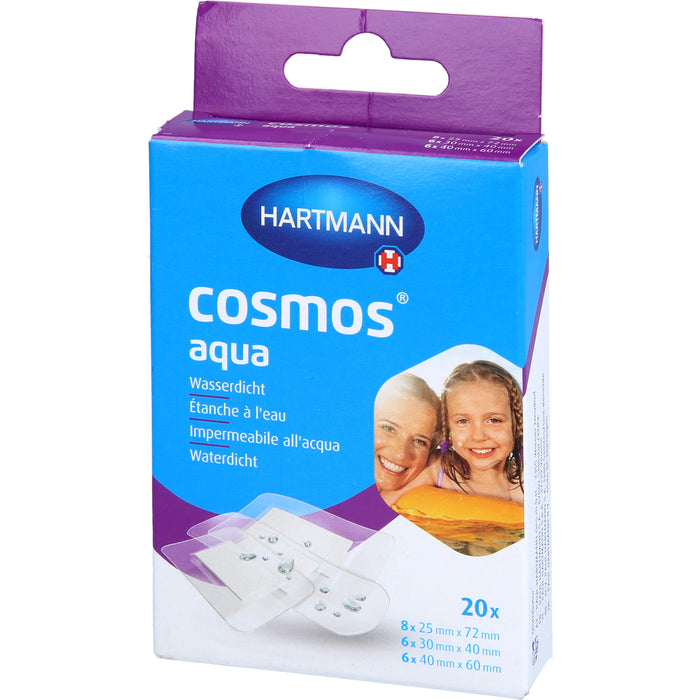 HARTMANN cosmos aqua wasserdichte Pflasterstrips in 3 Größen, 20 pc Pansement