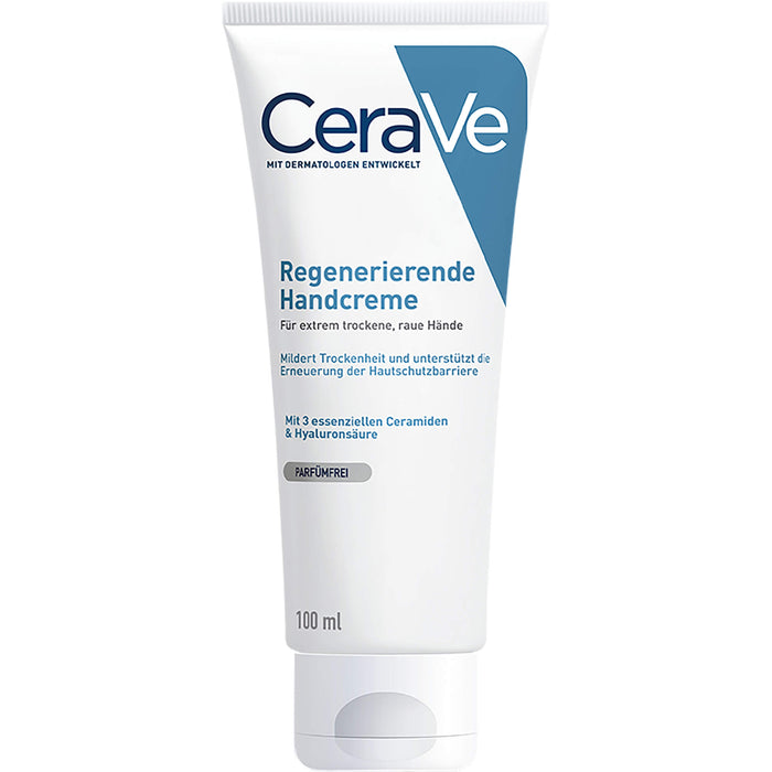 CeraVe regenerierende Handcreme feuchtigkeitsspendende Handpflege mit Hyaluron und Ceramiden, 100 ml Cream