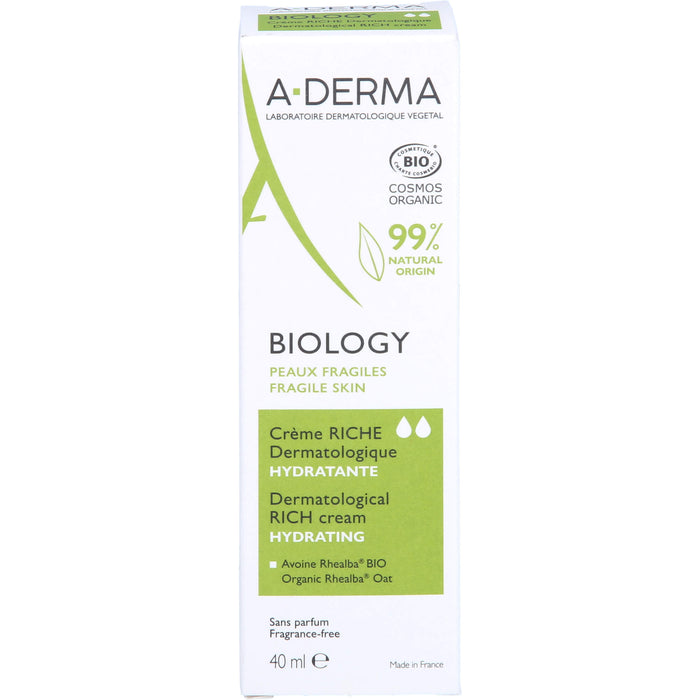 A-DERMA Biology Creme Reichhaltig - dermatologisch, 40 ml CRE