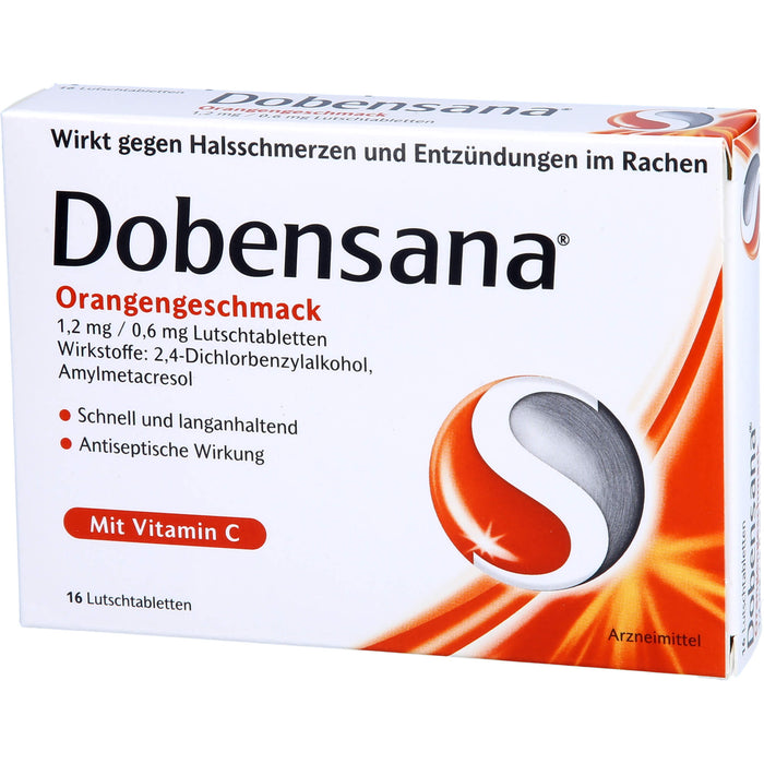 Dobensana Orangengeschmack 1,2 mg / 0,6 mg Lutscht, 16 pc Tablettes