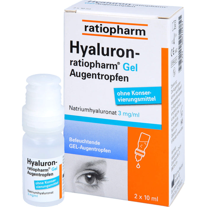 Hyaluron-ratiopharm Gel Augentropfen bei trockenen und gereizten Augen, 20 ml Solution