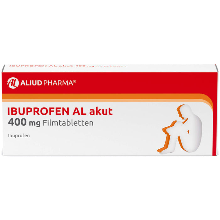 Ibuprofen AL akut 400 mg Filmtabletten bei leichten bis mäßig starken Schmerzen und Fieber, 50 pcs. Tablets