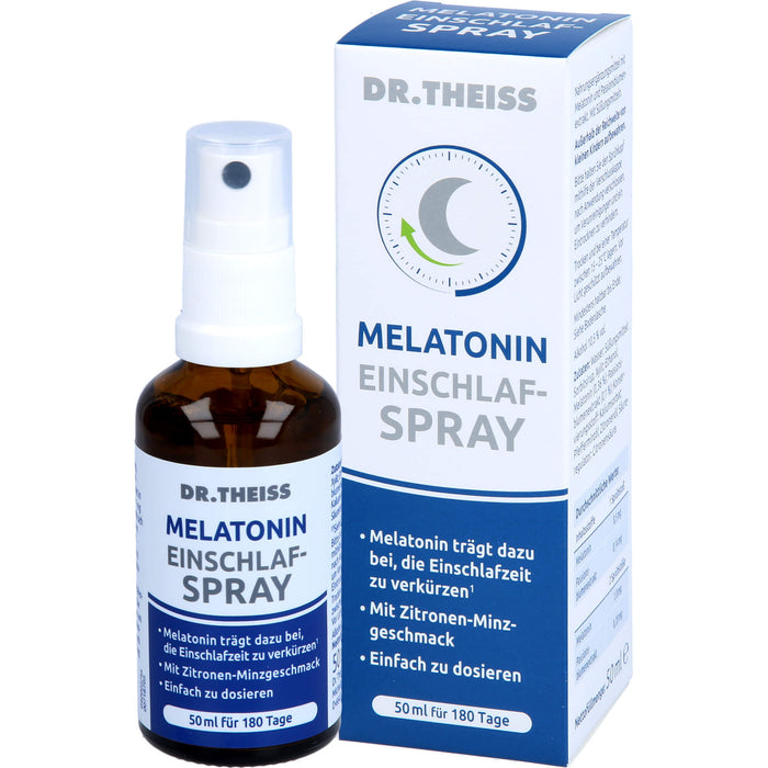 DR. THEISS Melatonin Einschlaf-Spray zur Verkürzung der Einschlafzeit, 50 ml Solution