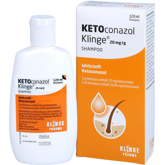 KETOconazol Klinge 20 mg/g Shampoo zur Behandlung und zur Vorbeugung bei Kopfschuppen, 120 ml Creme