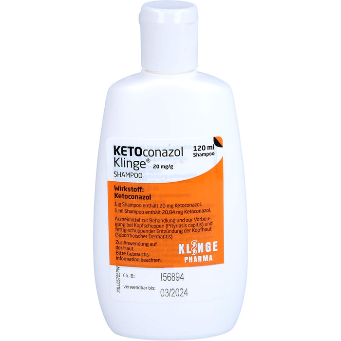 KETOconazol Klinge 20 mg/g Shampoo zur Behandlung und zur Vorbeugung bei Kopfschuppen, 120 ml Crème