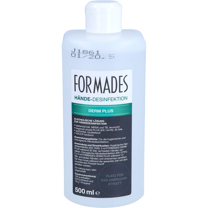 FORMADES Händedesinfektion Derm Plus, 500 ml FLU