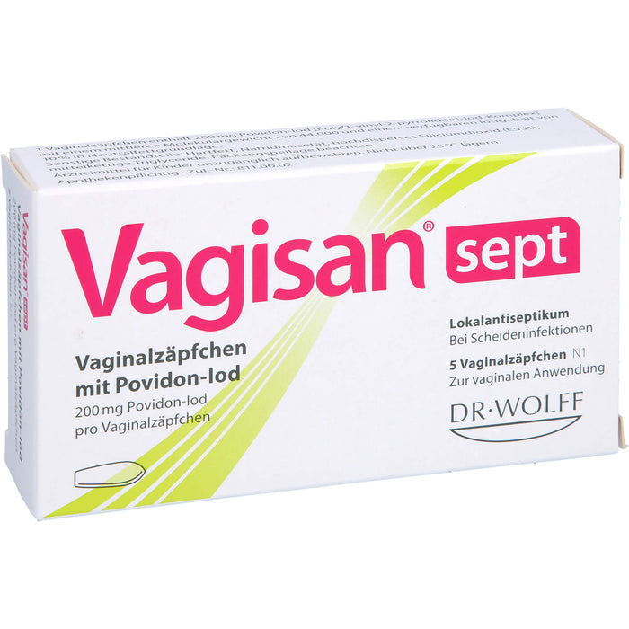 Vagisan sept Vaginalzäpfchen mit Povidon-Iod bei Scheideninfektionen, 5 pcs. Suppositories