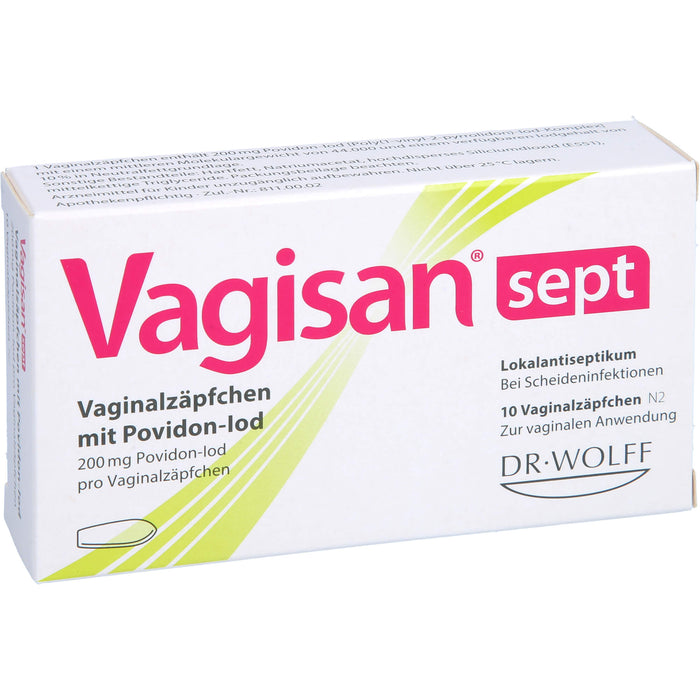 Vagisan sept Vaginalzäpfchen mit Povidon-Iod, 10 St VSU