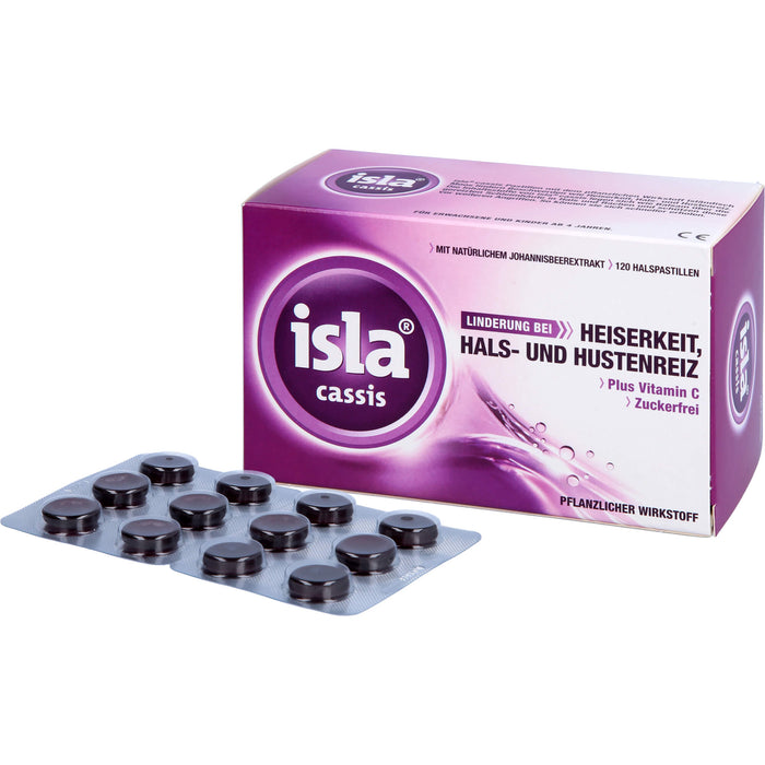 isla cassis Pastillen Linderung bei Heiserkeit, Hals-und Hustenreiz, 120 pcs. Pastilles