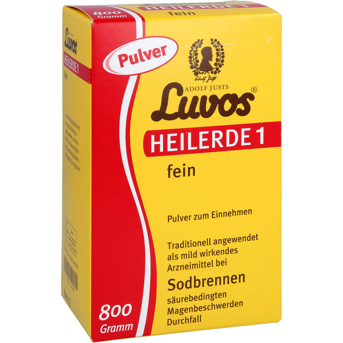 Luvos Heilerde 1 fein Pulver bei Sodbrennen, säurebedingten Magenbeschwerden und  Durchfall, 800 g Pulver