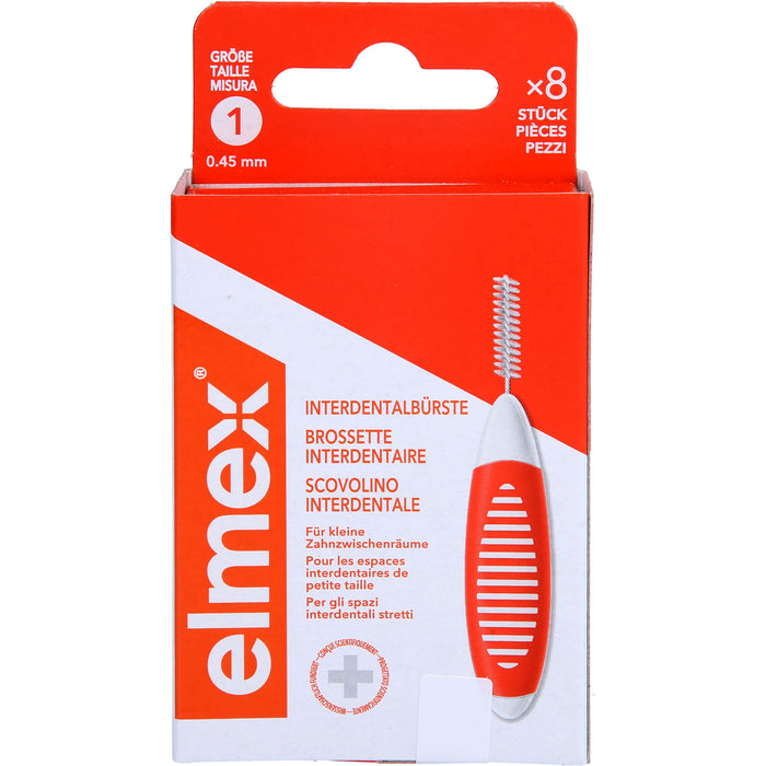 elmex Interdentalbürsten orange ISO 0,45 mm Größe 1, 8 pc Brosses interdentaires