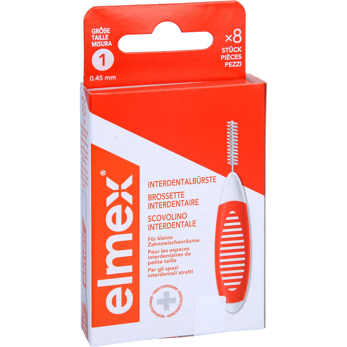 elmex Interdentalbürsten orange ISO 0,45 mm Größe 1, 8 pc Brosses interdentaires