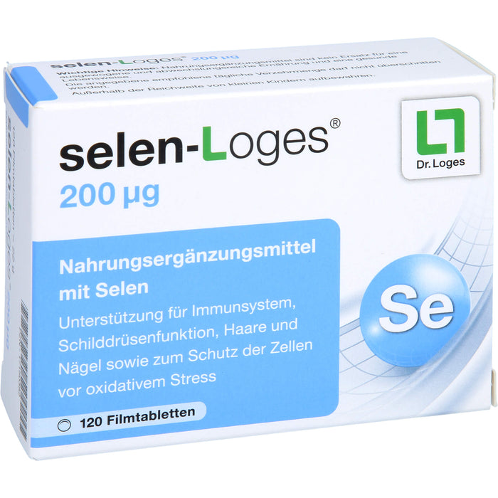 selen-Loges 200 µg Tabletten Unterstützung fürs Immunsystem, Schilddrüsenfunktion, Haare und Nägel sowie zum Schutz der Zellen vor oxidativem Stress, 120 St. Tabletten