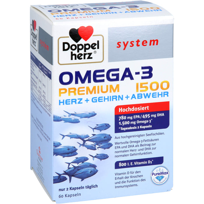 Doppelherz Omega-3 Premium 1500 system, 60 St KAP