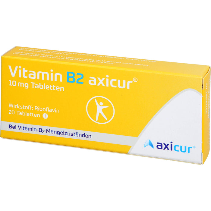 Vitamin B2 axicur 10 mg Tabletten bei Vitamin B2 Mangelzuständen, 20 pcs. Tablets