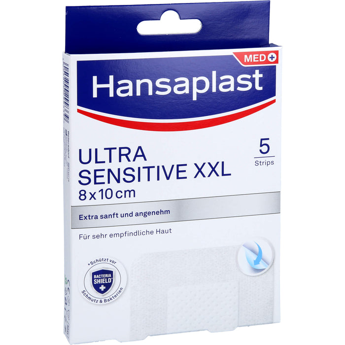 Hansaplast Wundverband Ultra Sensitive 8x10cm XXL, 5 St PFL