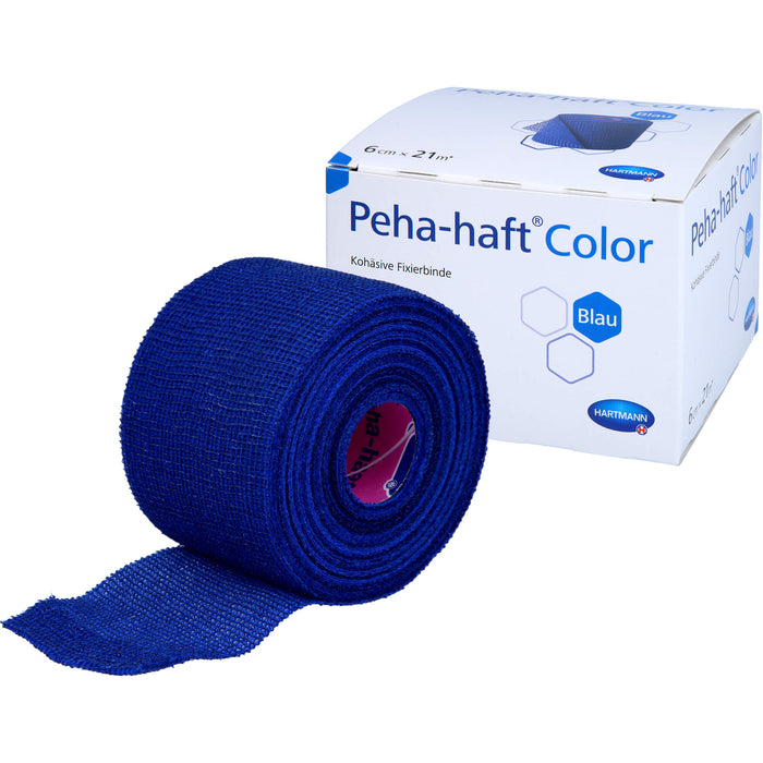 Peha-haft Color Fixierbinde latexfrei 6 cm x 21 m blau, 1 pc Bandage