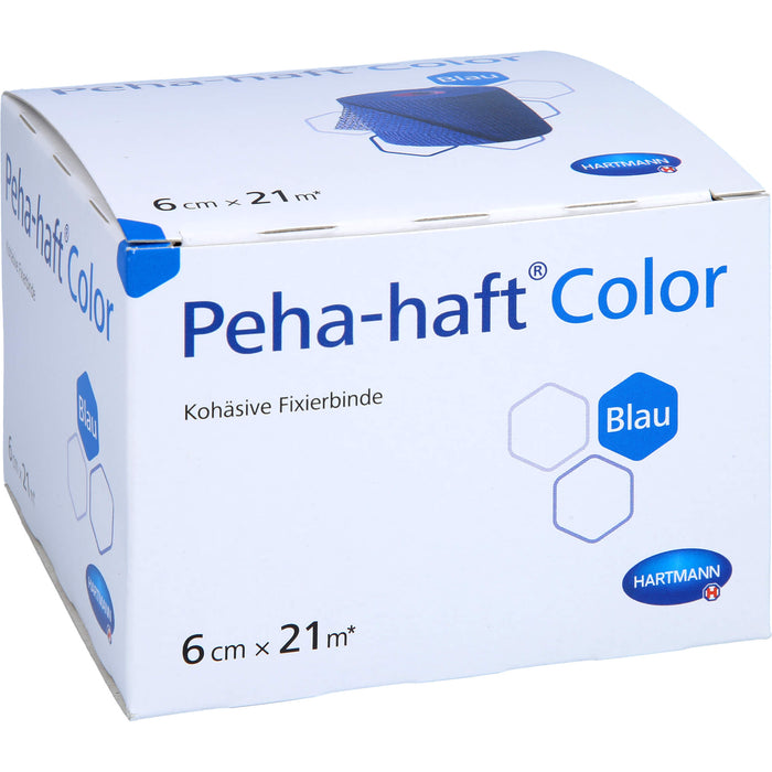 Peha-haft Color Fixierbinde latexfrei 6 cm x 21 m blau, 1 pcs. Bandage