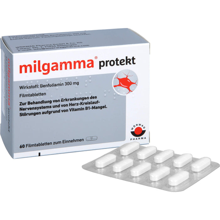 milgamma protekt 300 mg Tabletten bei Erkrankungen des Nervensystems und von Herz-Kreislauf-Störungen, 60 pc Tablettes