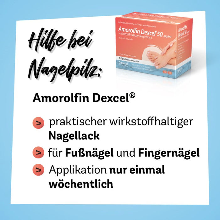 Amorolfin Dexcel 50 mg/ml bei Nagelpilzinfektionen, 2.5 ml Wirkstoffhaltiger Nagellack