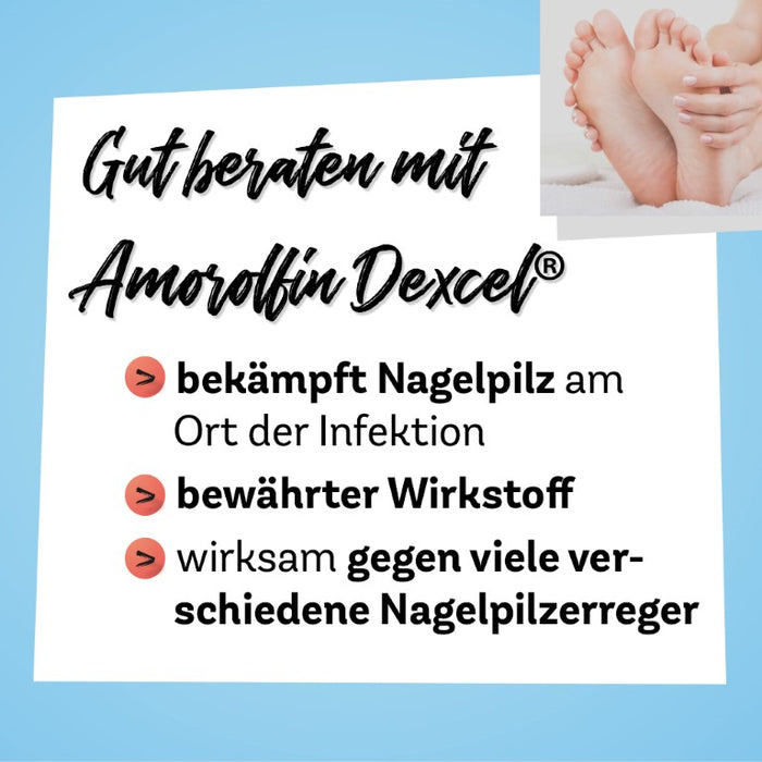 Amorolfin Dexcel 50 mg/ml Lösung bei Nagelpilzinfektionen, 5 ml Nail varnish containing active ingredients