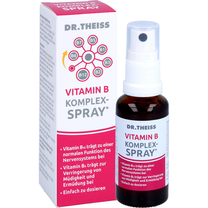 Dr. Theiss Vitamin B Komplex-Spray für eine normale Funktion des Nervensystems und zur Verringerung von Müdigkeit, 30 ml Solution