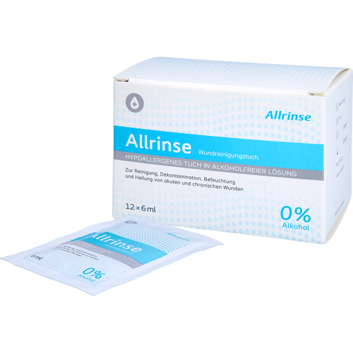 Allrinse Wundreinigungstuch 6 ml, 12 St TUE