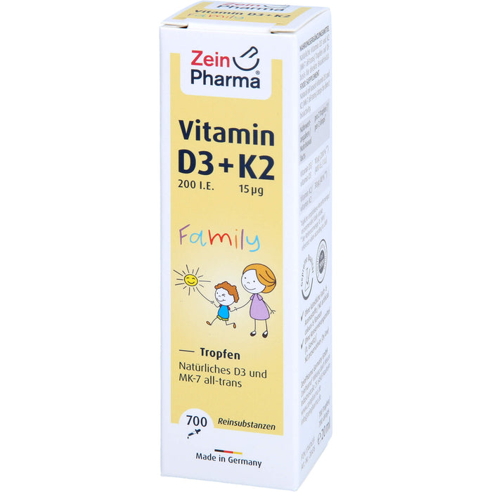 ZeinPharma Vitamin D3 + K2 MK-7 all trans Family Lösung, 20 ml Solution