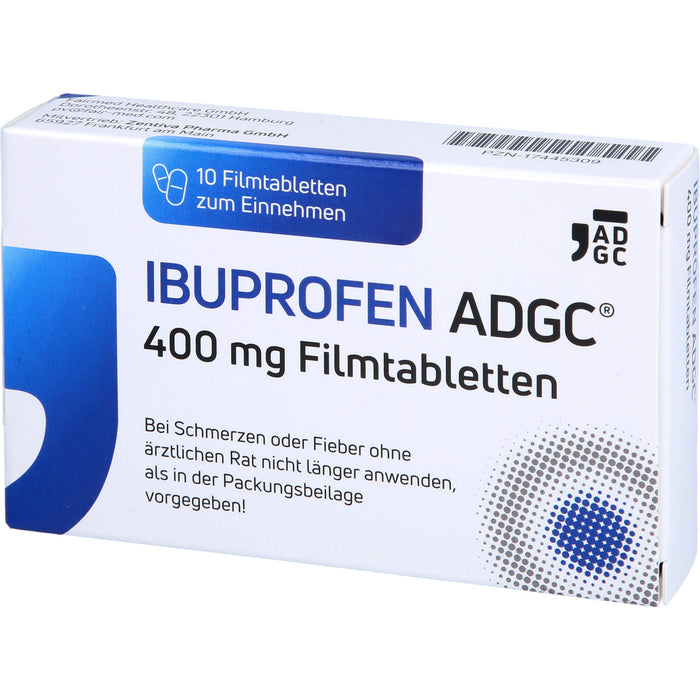 Ibuprofen ADGC 400 mg Filmtabletten bei Schmerzen oder Fieber, 10 pcs. Tablets