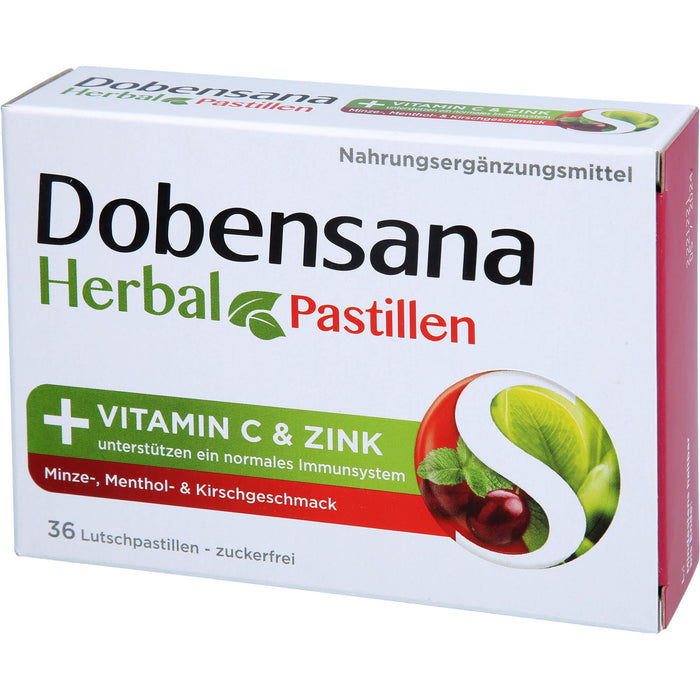 Dobensana Herbal Kirschges. Vit C Zink Pastille, 36 St LUP