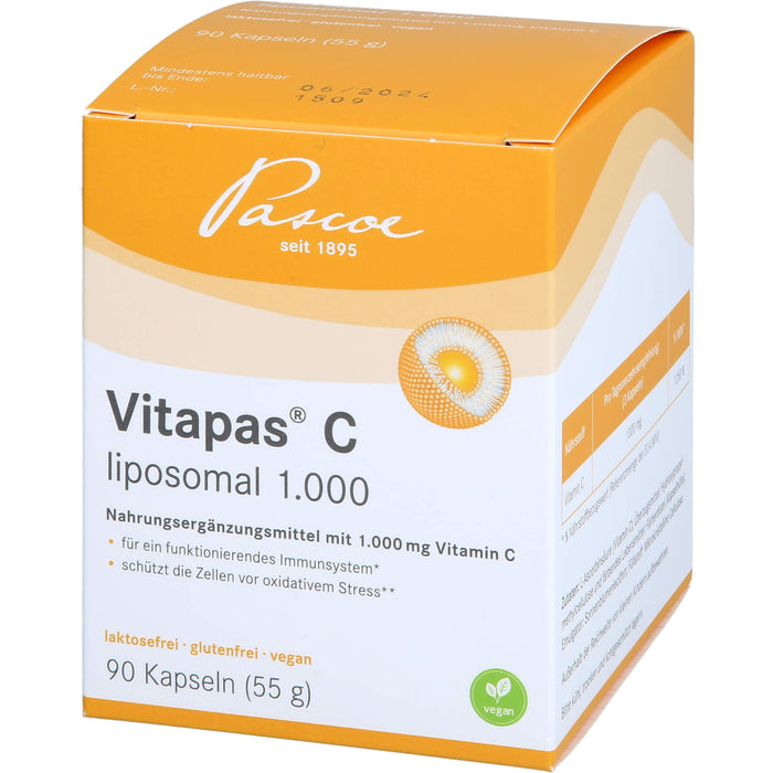 Vitapas C liposomal 1.000 Kapseln schützt die Zellen vor oxidativem Stress, 90 pc Capsules