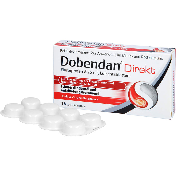 Dobendan Direkt Lutschtabletten schmerzlindernd und entzündungshemmend, 16 pcs. Tablets