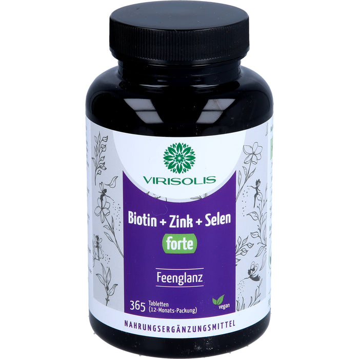 VIRISOLIS Biotin-Zink-Selen FORTE 12 Mon. - vegan, 365 St TAB