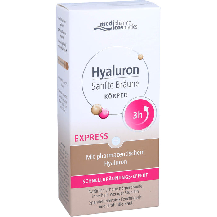 medipharma cosmetics Hyaluron Sanfte Bräune Express Körper mit Schnellbräunungs-Effekt, 150 ml Cream