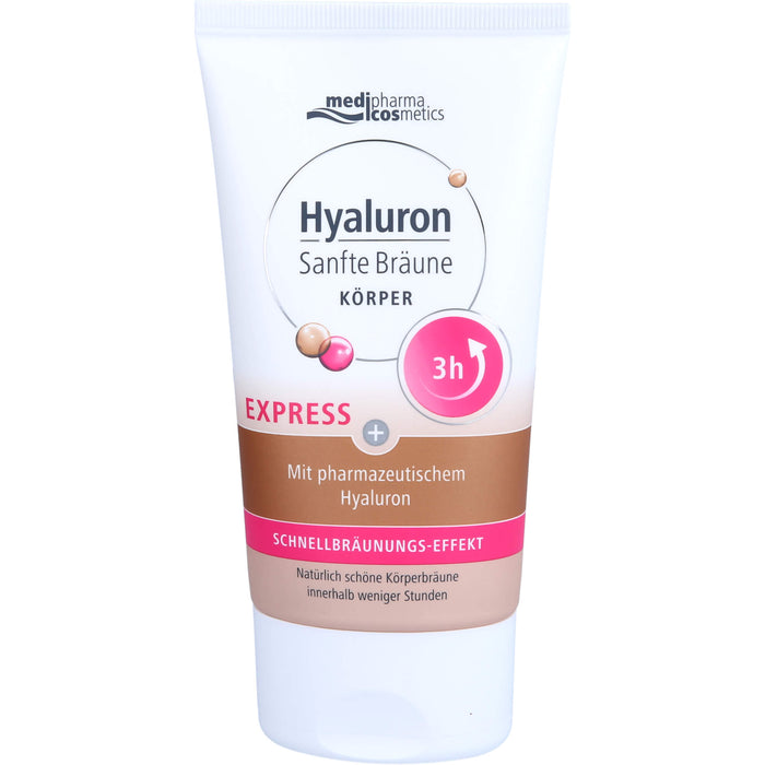 medipharma cosmetics Hyaluron Sanfte Bräune Express Körper mit Schnellbräunungs-Effekt, 150 ml Crème