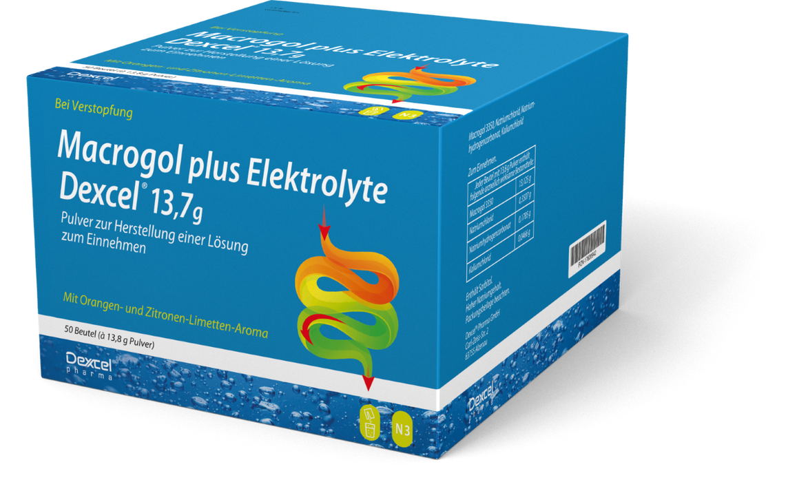 Macrogol Dexcel plus Elektrolyte bei Verstopfung	, 685 g Poudre